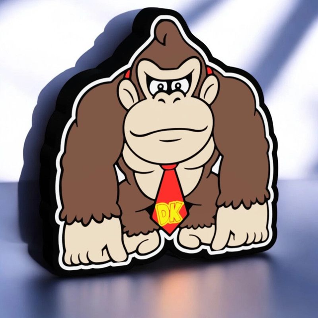  Lampe 3D Donkey Kong LED - L’énergie du roi de la jungle illumine ton espace ! 