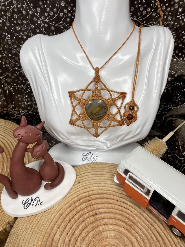 Collier Mandala Jaspe Bambou