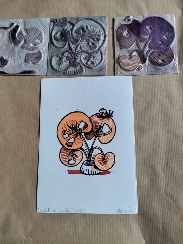 PLante 3 couleurs et escargot (rouge)