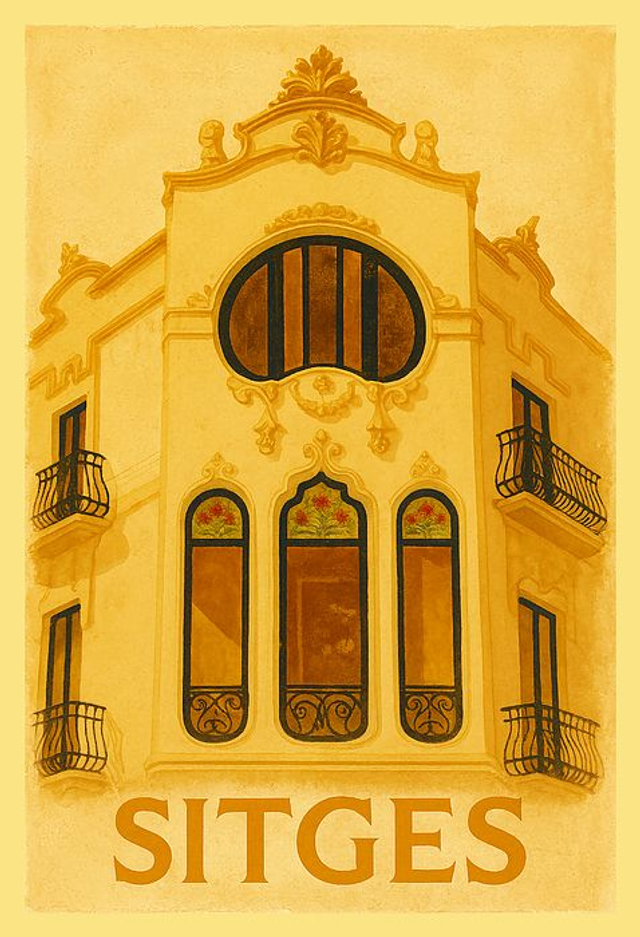 Fachada Dorada Modernista de Sitges, Cartel de Viaje