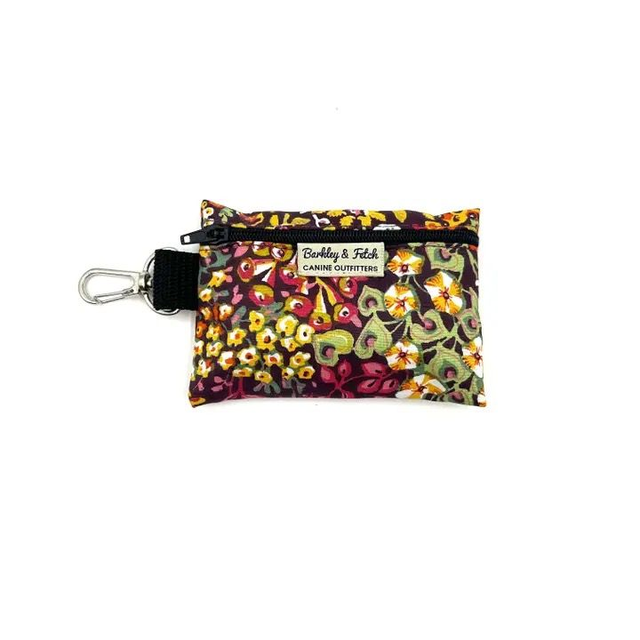Barkley &amp; Fetch - Orange Ditsy Floral Poop Bag Holder 