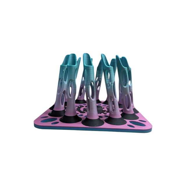 12 Arrow Fletching Stand/ Ground Quiver Pink to Green