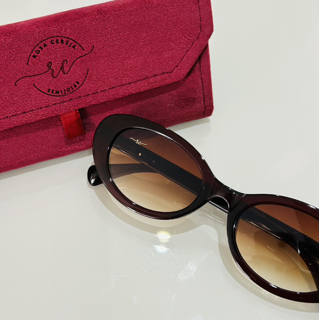 Óculos de sol Cherry - proteção UV - Marrom lente degradê