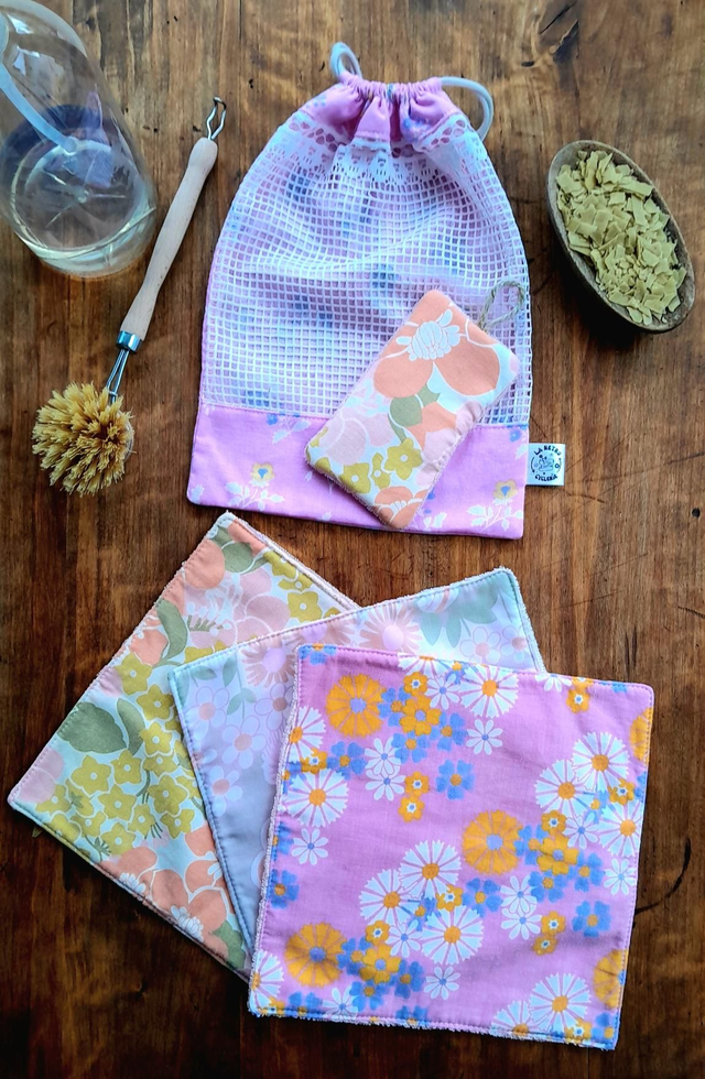 Kit zéro déchet &quot;Cuisine&quot; rose