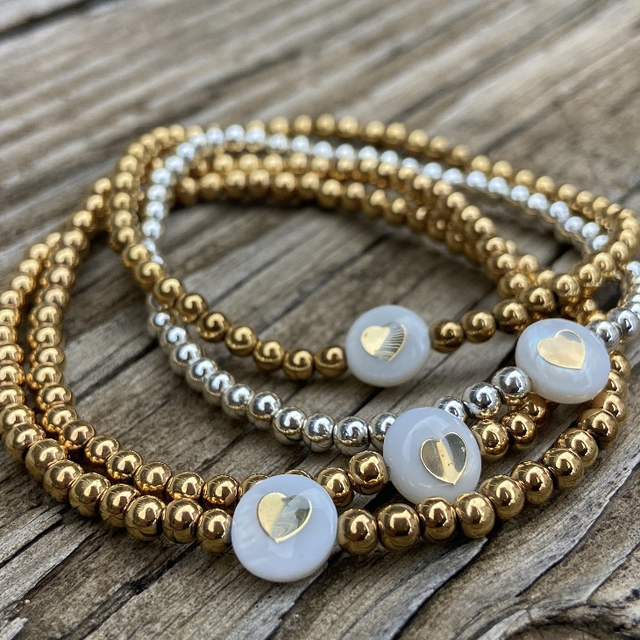 Bracelet Coeur nacre 