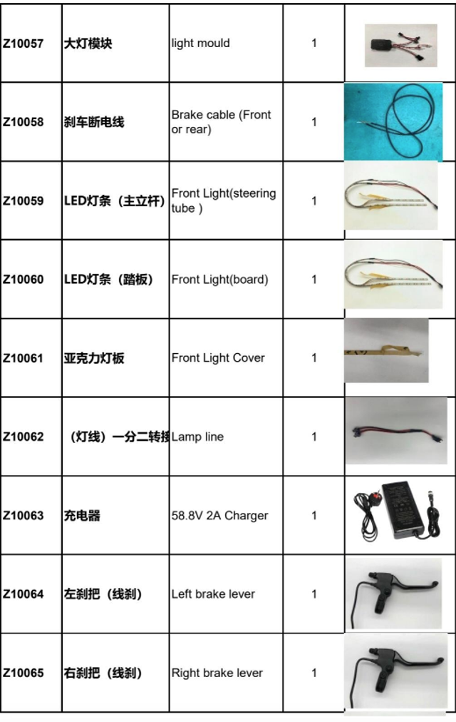 Zero 10 El-Sparkesykkel Reservedeler