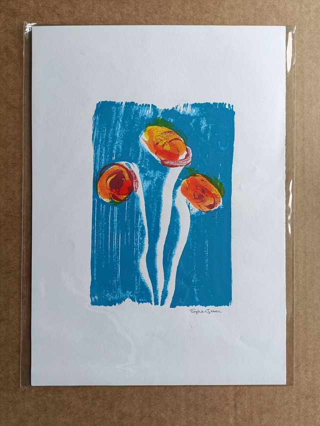 Floral monoprint - original painting