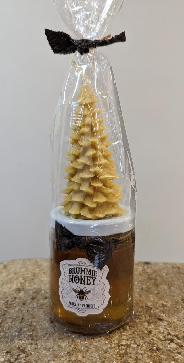 Honey and Christmas tree candle set 