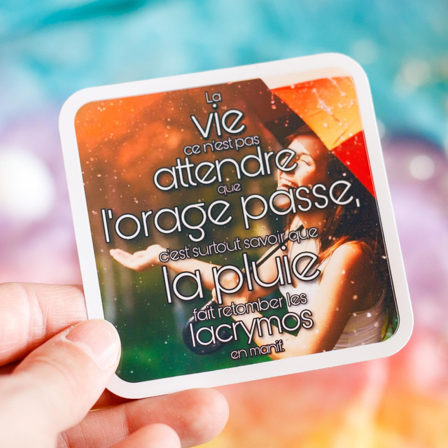 Namaste Grands Morts × Vénus en Filet ❧ Sticker La vie, ce n'est pas attendre que l'orage passe