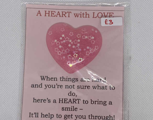 Baby pink pocket hug with star glitter 