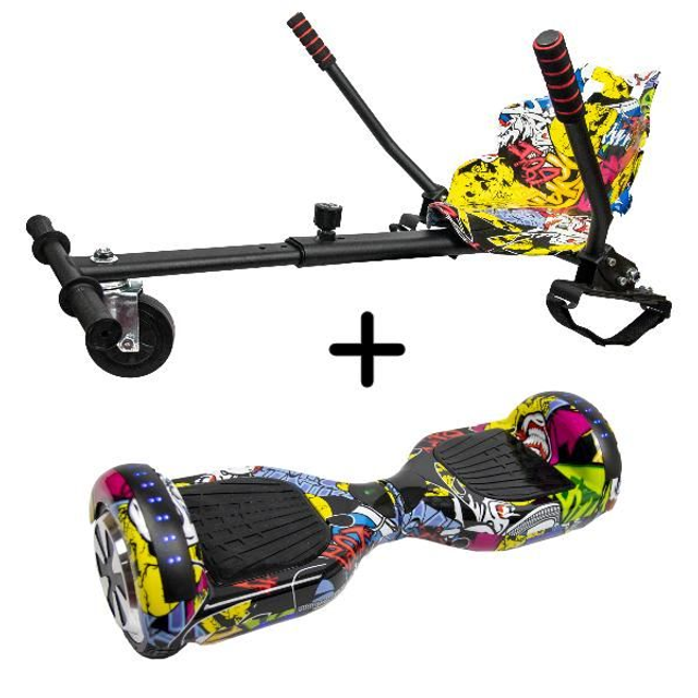 Grafitti Black Hoverboard &amp; Kart Bundle