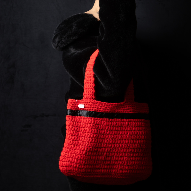 SAC À MAIN AU CROCHET ROUGE 