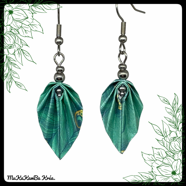 Boucles d’oreilles feuilles en origami