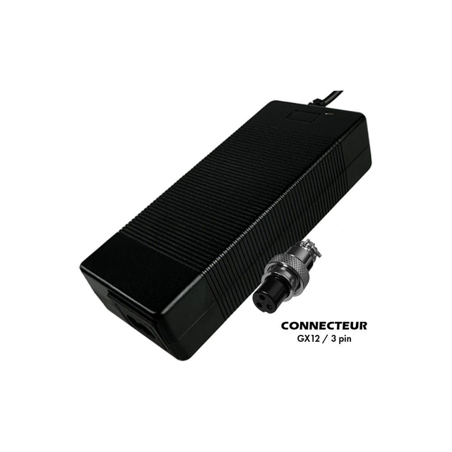 Chargeur 36V ➡️ 42V / 2A (connecteur GX12-3p)