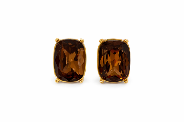 Pendientes acero cristal 