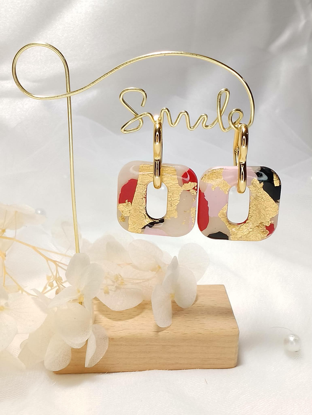 Boucles d'oreilles "Éclat d'Or Abstrait"
