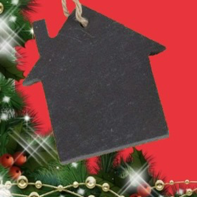 Festive House Slate Personalised Decorations