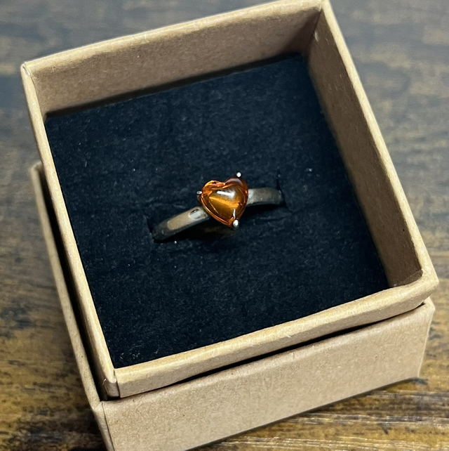Bague en argent et Ambre - Taille 61
