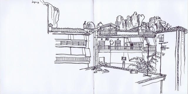 Dibujo Meteora II (Grecia)