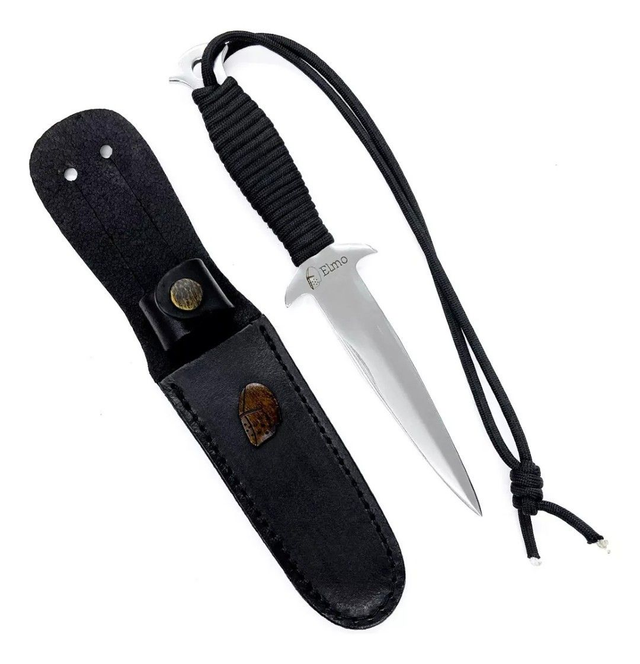 Punhal Elmo Tático Faca Militar Aço Inox Paracord 5 Pol