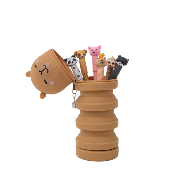 Set 6 penne cancellabili Bo-Bo + astuccio in silicone Capibara