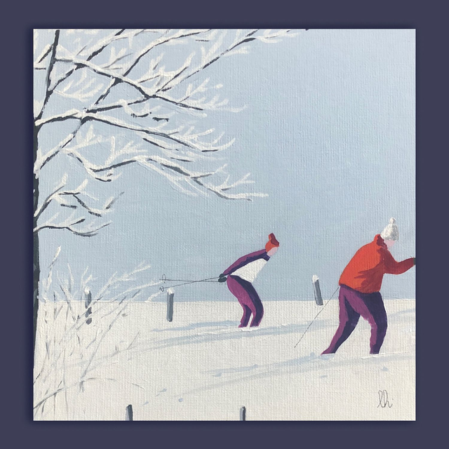 petit tableau skieur13 20X20