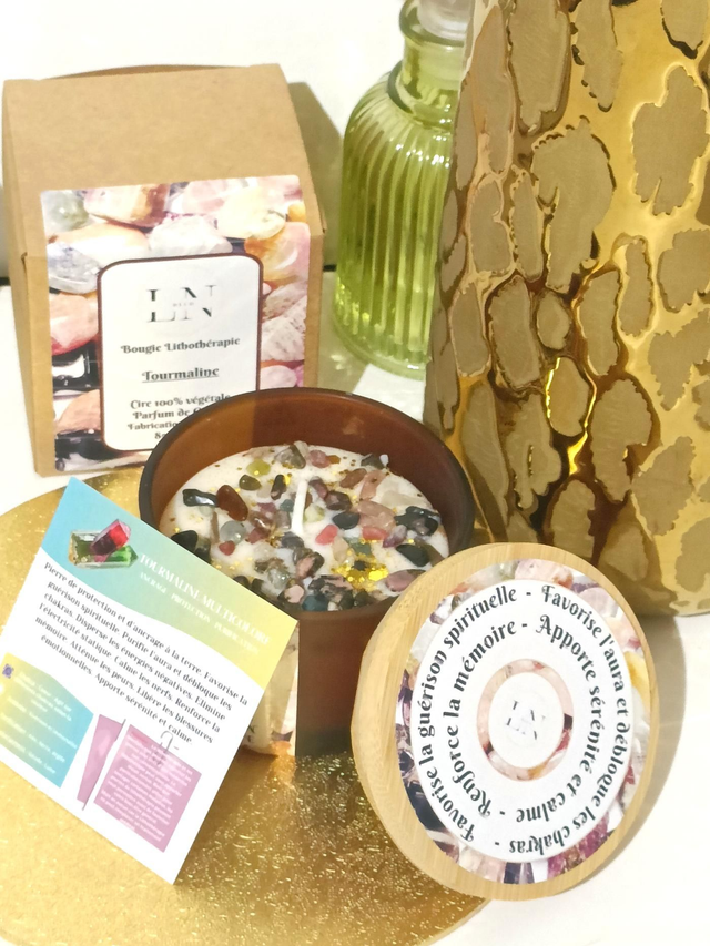 Bougie Lithothérapie Tourmaline