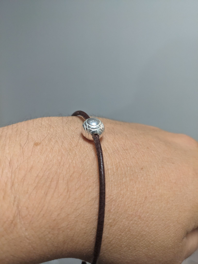 Best Seller ! - "Petanca" - Bracelet, Plaqué Argent, Cuir Vachette Marron Ciré (2 couleurs au choix)
