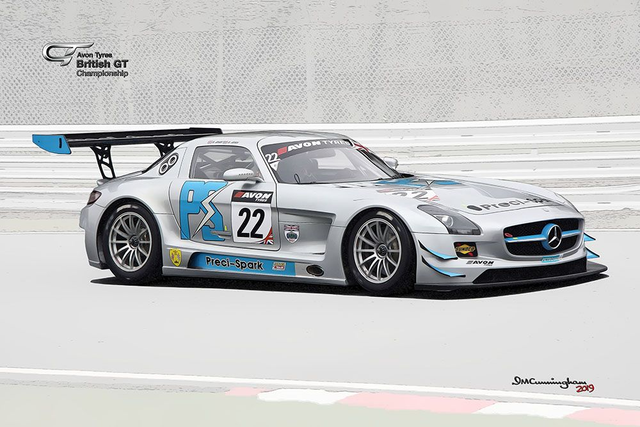 C190202 Mercedes Benz AMG SLS GT3 British GT2015 Preci-Spark #22