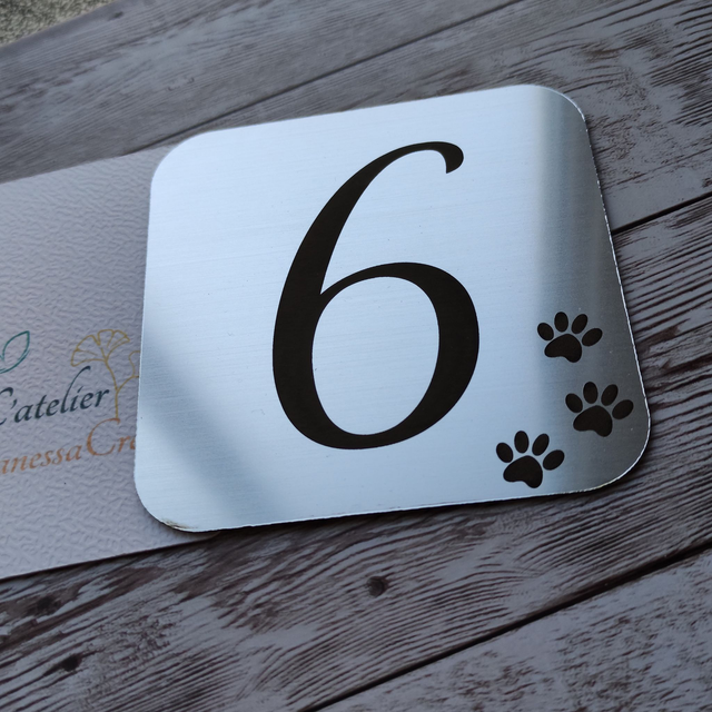 Plaque boite aux lettres numéro 9/9 cm