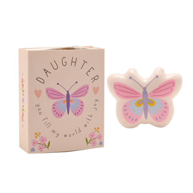 Daughter Butterfly Ceramic Keepsake Token – “You Fill My World With Joy”