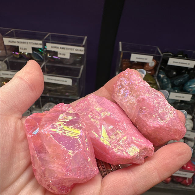 Aura Pink Rock Quartz Chunks 