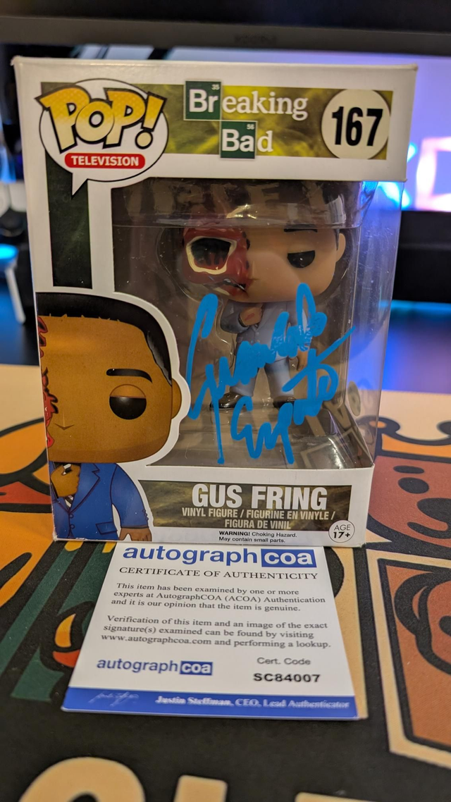 Funko Pop Breaking Bad Gus Fring 167 Signed by Giancarlo Esposito with ACOA