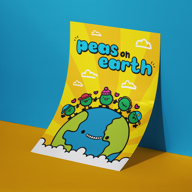 Peas (Peace) On Earth A4 Art Print