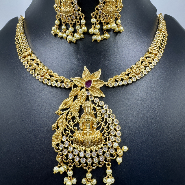 Temple collection necklace with ear rings 