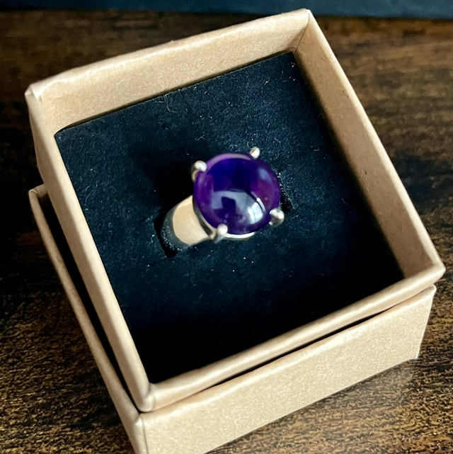 Bague en argent et Améthyste - Taille 54