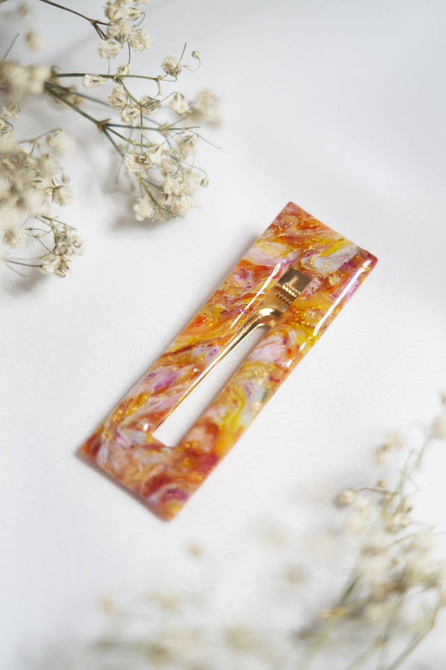 Coloris mistral - Barrette rectangle évidé