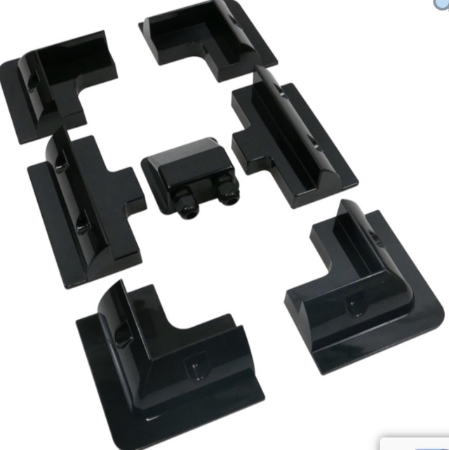 Solar panel bracket set of 6 including gland in black 