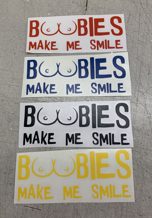 Boobies Make Me Smile Sticker 