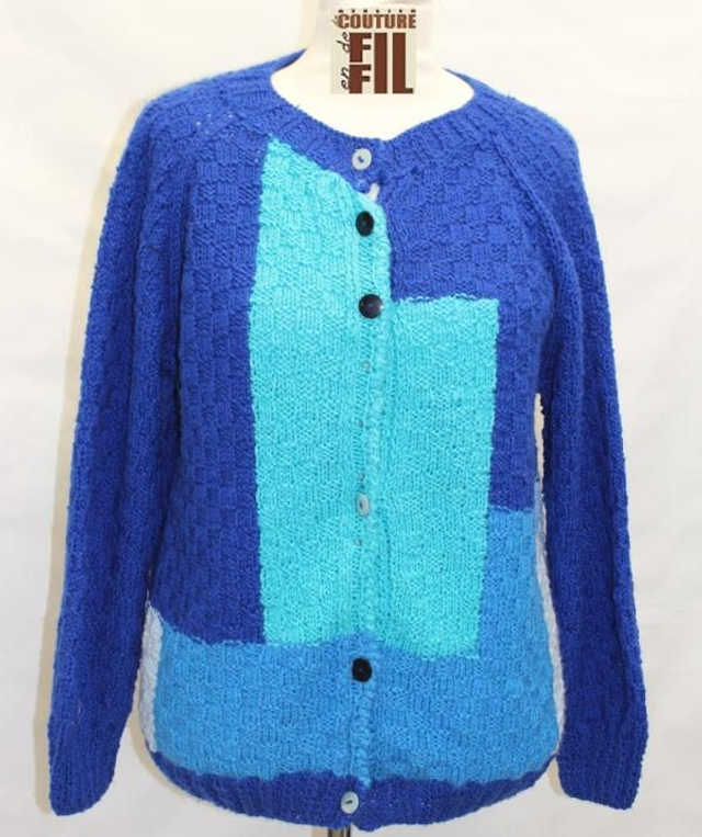 Cardigan  tricot bleu 