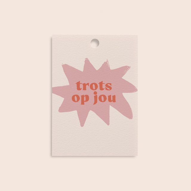 Mini kaartje | Trots op jou - Letters and lines 