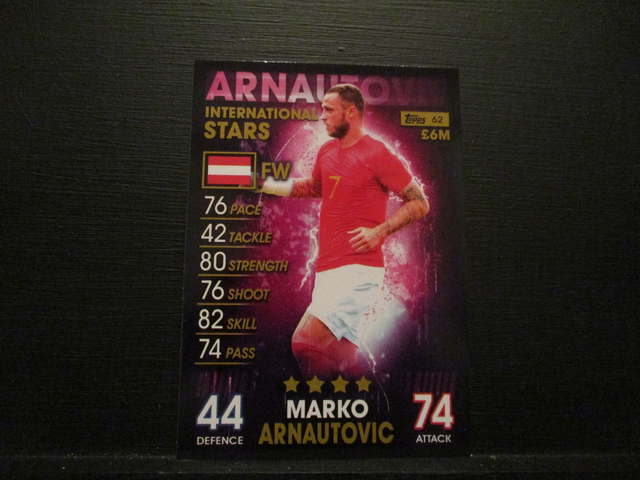 Marko Arnautovic - International Stars Match Attax 101 Original Trading Card