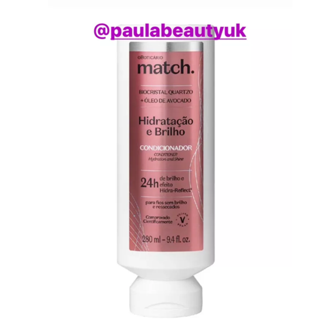 Match Condicionador Hidratação E Brilho 280ml O Boticário *