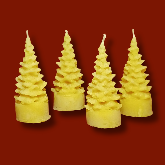 Teelichter Tanne Set mit 4 Kerzen