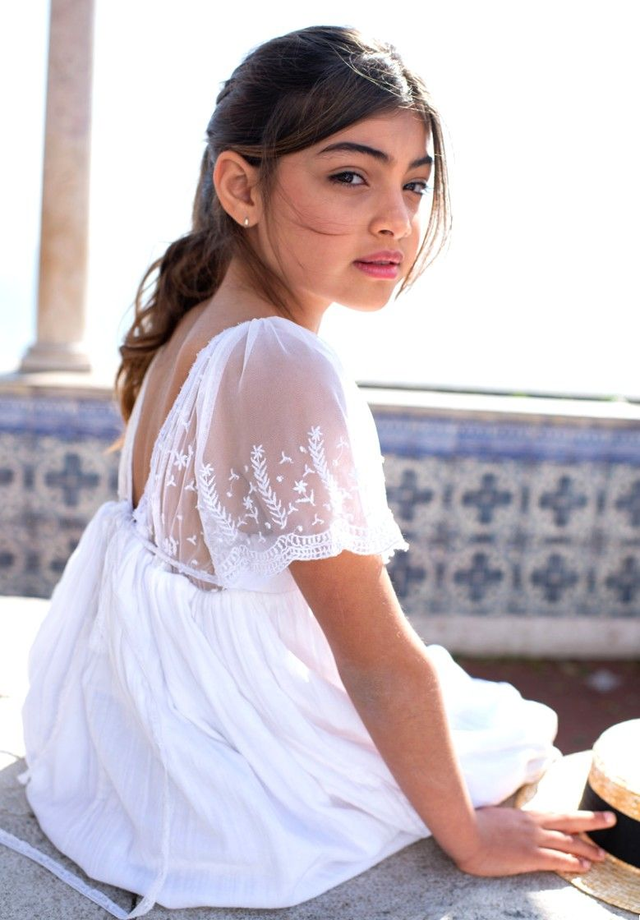 Robe en Gaze de coton Blanc | Salomé