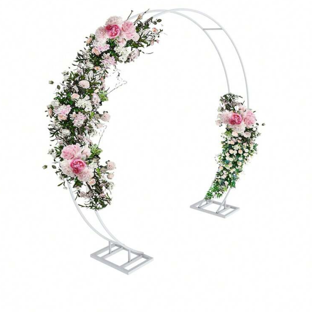 Location - Arche rond blanc en métal 2,4M X 2M