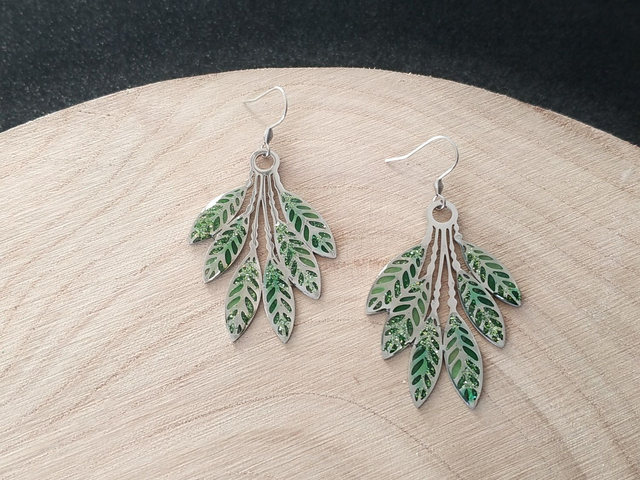 Boucles d'oreilles feuille tombante