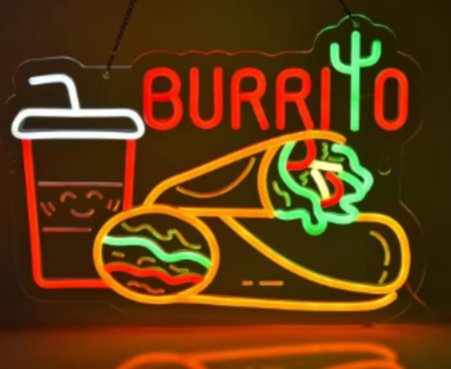 LED lamp neon stijl Burrito (40x30cm)