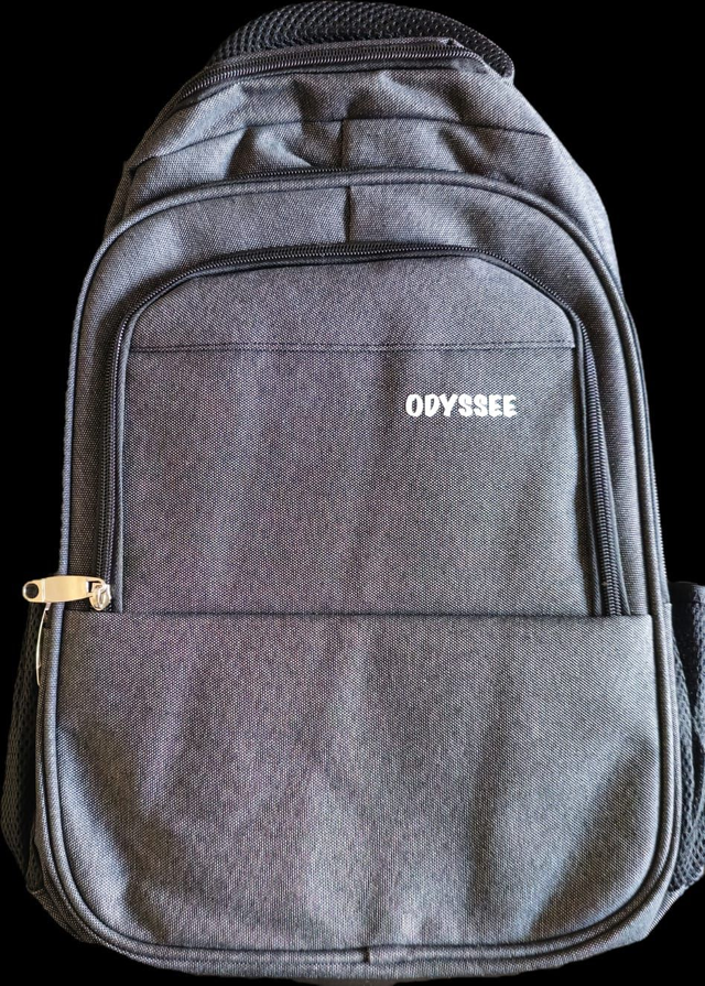 SAC A DOS ECOLIER ODYSSEE GRIS FONCE EN TISUS