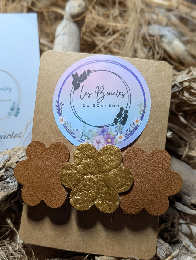 Barrette camel doré b005